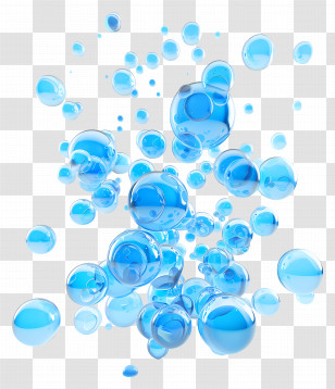 Blue Bubbles - Cluster Of Shiny Blue Bubbles Transparent PNG