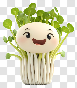 3d Cartoon Vegetable - Happy Plant Character Transparent PNG