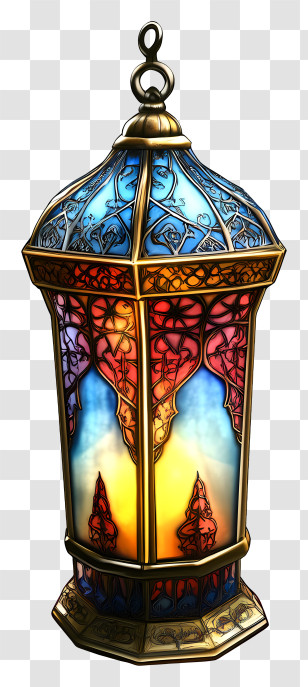 Eid Light - Colorful Stained Glass Lantern Transparent PNG