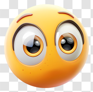 Emoji - Yellow Emoji Face With Captivating Big Eyes Transparent PNG