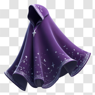 Floating Wizard Cloak - Purple Magical Hooded Cloak Transparent PNG