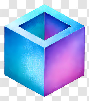 Package Box Icon - Gradient Hollow Cube Icon Transparent PNG