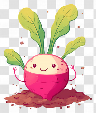 Cartoon Radish - Cute Radish Cartoon Transparent PNG