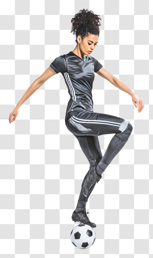 Woman Playing Football - Soccer Player In Action Transparent PNG
