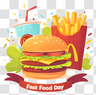 National Fast Food Day - Fast Food Combo For Fast Food Day Transparent PNG