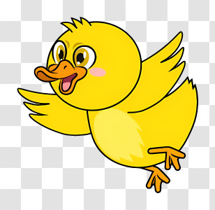Cartoon - Happy Yellow Cartoon Duck Illustration Transparent PNG