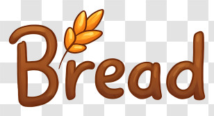 Bread Logo - Bread Text With Wheat Illustration Transparent PNG