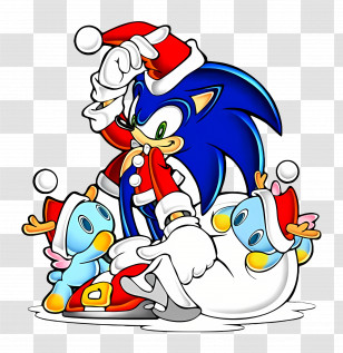 Sonic The Hedgehog - Christmas Cartoon Hedgehog Transparent PNG