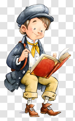 Book Reader - Boy Reading A Book Transparent PNG