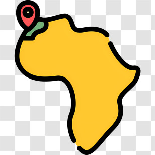 Africa Map - Map Of Africa With Pin Transparent PNG