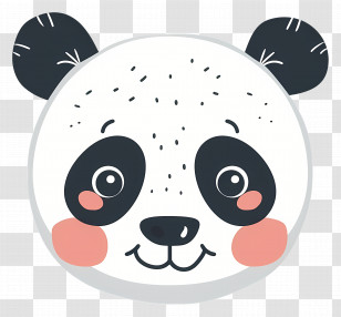 Panda Face - Cute Panda Cartoon Illustration Transparent PNG