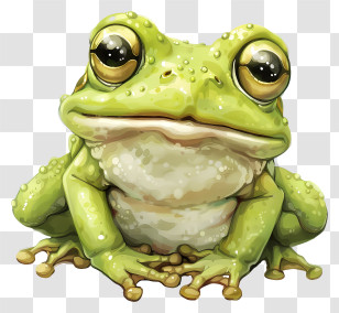 Cartoon Frog - Cute Green Frog Illustration Transparent PNG