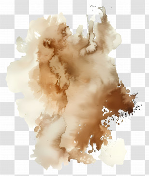 Beige Watercolor Stain - Abstract Brown Watercolor Splash Transparent PNG