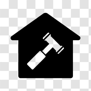 Icon - Gavel In House Symbol Transparent PNG