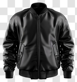 Jacket - Black Bomber Jacket Transparent PNG