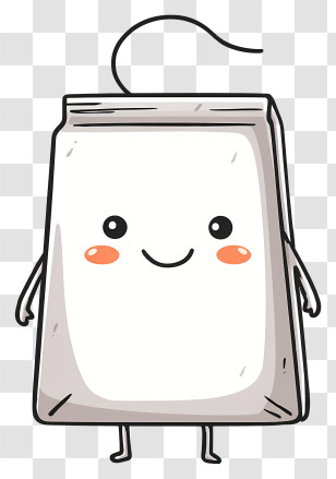 Kawaii Tea Bag - Smiling Tea Bag Cartoon Transparent PNG