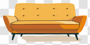 Yellow Modern Sofa - Yellow Modern Sofa For Comfortable Living Transparent PNG