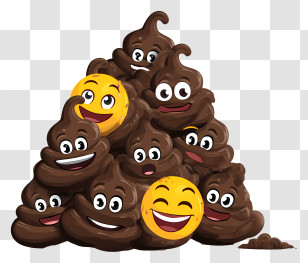 Pile Of Poo Emoji - Pile Of Poop Emojis With Faces Transparent PNG