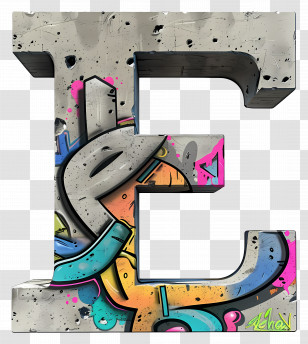 Letter E - Graffiti Letter E Transparent PNG