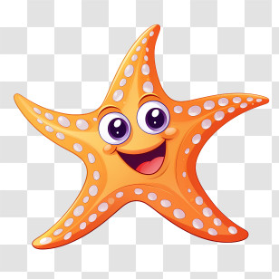 Starfish - Happy Cartoon Starfish Illustration Transparent PNG