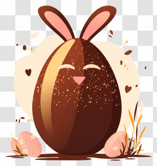 Chocolate Egg - Chocolate Bunny With Easter Eggs Transparent PNG