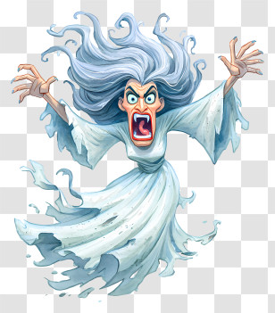Banshee - Screaming Ghost Woman Transparent PNG