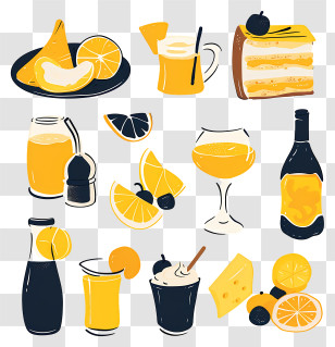 Food Drinks - Yellow Themed Food And Drinks Transparent PNG