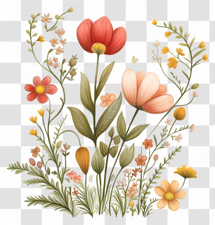 Flower Banner - Beautiful Floral Arrangement Illustration Transparent PNG