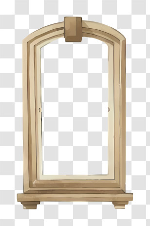 Cartoon - Wooden Framed Mirror Transparent PNG