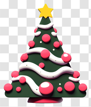 Christmas Tree - Layered Decorative Christmas Tree With Star Transparent PNG