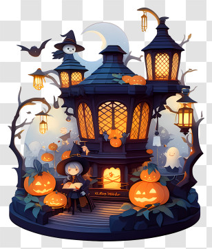 3d Halloween - Spooky Halloween House Illustration Transparent PNG