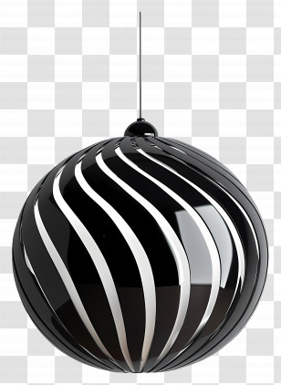 Hanging Lamp - Modern Black And White Striped Hanging Ornament Transparent PNG