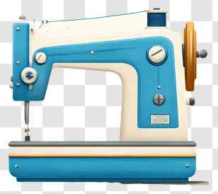 Vintage Sewing Machine - Blue Sewing Machine For Tailoring Transparent PNG
