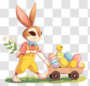 Easter Bunny - Easter Bunny With Eggs Transparent PNG