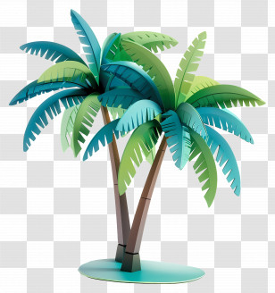 Coconut Tree - Tropical Green Palm Trees Illustration Transparent PNG