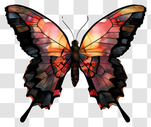 Learn About Butterflies Day - Butterfly With Gradient Sunset-Themed Wings Transparent PNG