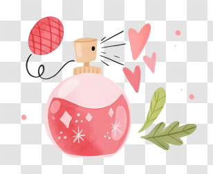Fragrance Bottle - Perfume Bottle With Hearts Transparent PNG