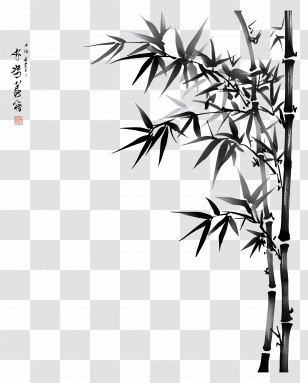 Bamboo - Traditional Bamboo Ink Painting Transparent PNG