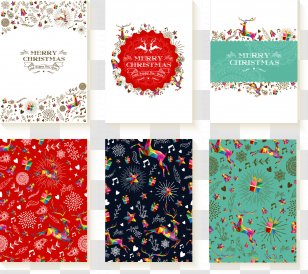 Reindeer Paper Christmas Card Greeting - 3 Sides Vector Creative Cards Transparent PNG