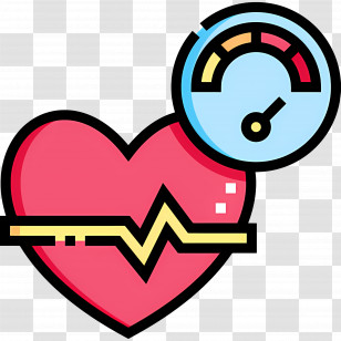 Blood Pressure - Heart And Gauge Medical Illustration Transparent PNG