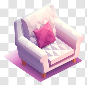Pink Couch - Comfortable Armchair With Pink Cushion Transparent PNG