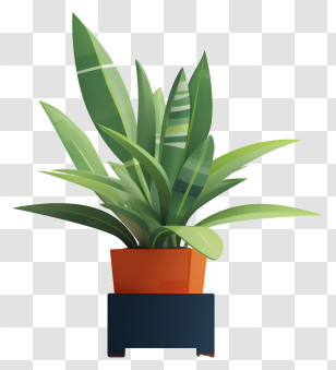 Plant In Planter - Modern Green Potted Plant Decoration Transparent PNG