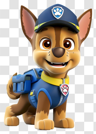 Paw Patrol - Cartoon Dog In Blue Rescue Uniform Transparent PNG