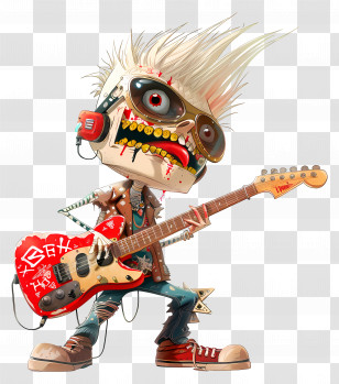 Rock N Roll - Punk Rock Guitarist Character Transparent PNG