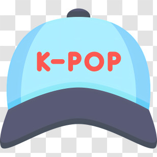 Kpop - K-POP Themed Cap In Blue And Black Color Transparent PNG