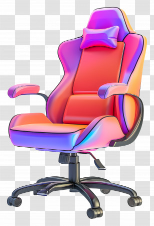 Gaming Chair - Modern Ergonomic Gaming Chair In Vibrant Colors Transparent PNG