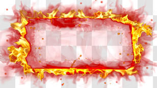 Speech Balloon - Flaming Frame With Fiery Border Transparent PNG