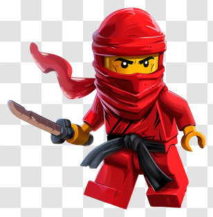 Ninjago - Red Ninja LEGO Character With Sword Transparent PNG
