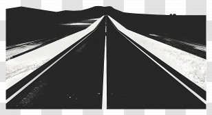 Asphalt Road - Black And White Road Illustration Transparent PNG