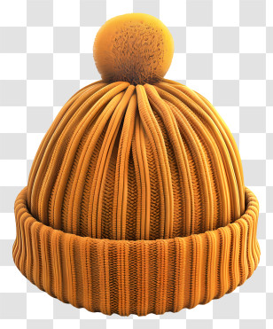 Beanie Hat - Yellow Knitted Beanie Transparent PNG